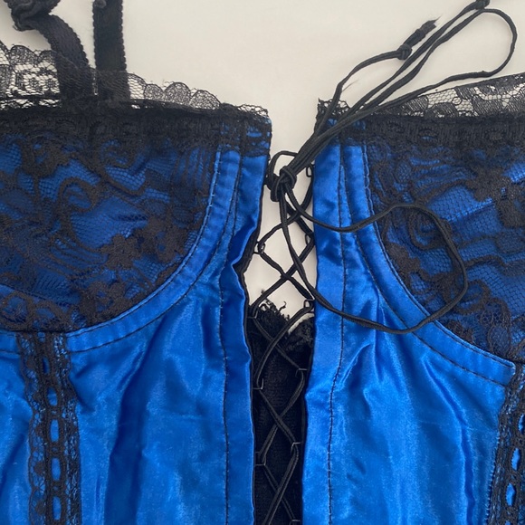 DBF Royal Blue Lace Corset Teddy - Picture 5 of 10